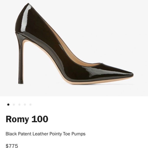 Jimmy Choo Romy 100 Black Patent Leather Pointy Pumps Size 39 - Picture 4 of 4